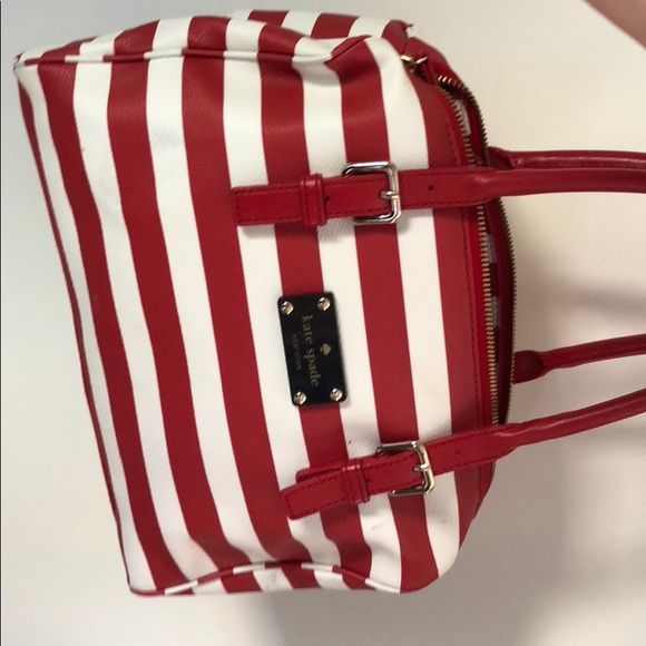 Kate Spade Red and White Striped Tote - Picture 2 of 7